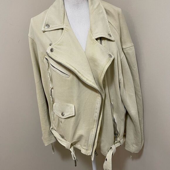 New Free People 
Rebel Rebel Knit Moto Jacket in Vanilla Creme Knit Moto  M - Picture 6 of 13